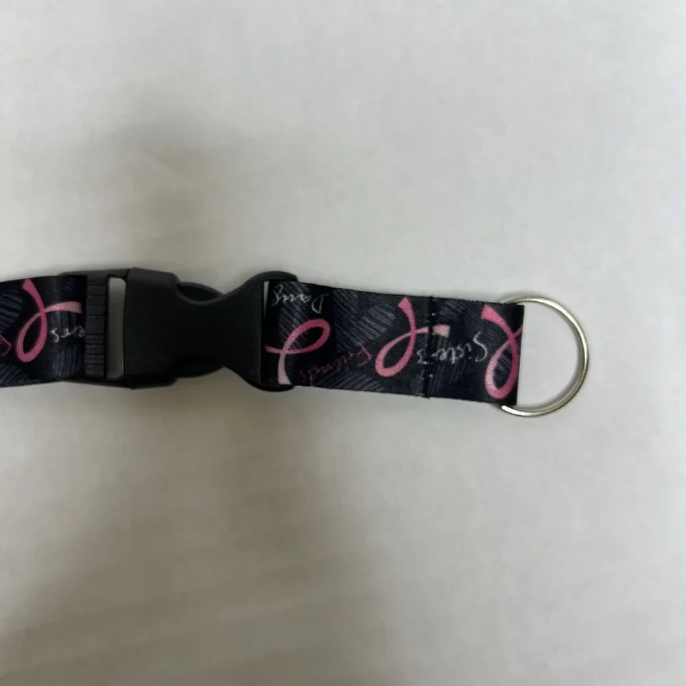 Breast Cancer Awareness Lanyard Pink Ribbon Detachable Sisters Friends‎ Daughter